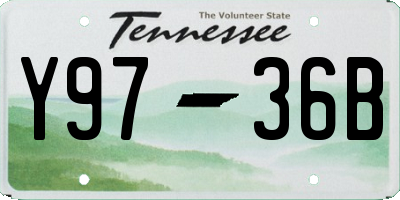 TN license plate Y9736B