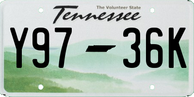 TN license plate Y9736K