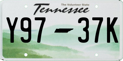 TN license plate Y9737K