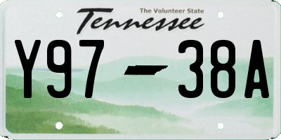 TN license plate Y9738A