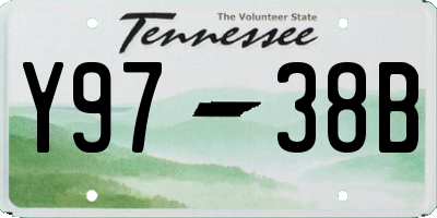TN license plate Y9738B