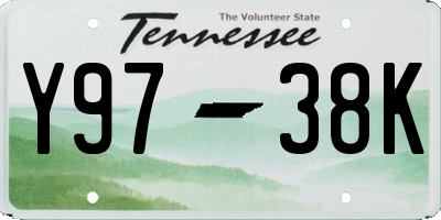 TN license plate Y9738K
