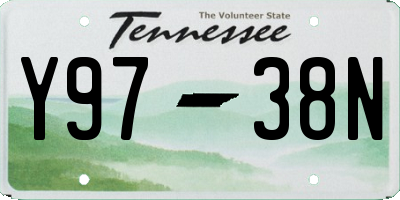 TN license plate Y9738N