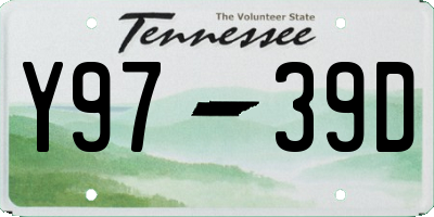 TN license plate Y9739D