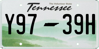 TN license plate Y9739H