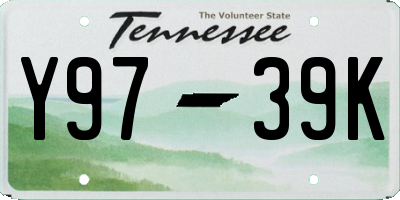 TN license plate Y9739K