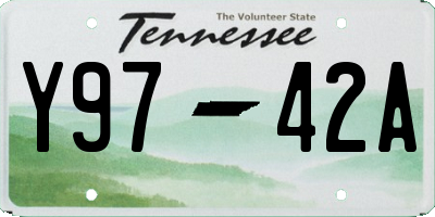 TN license plate Y9742A