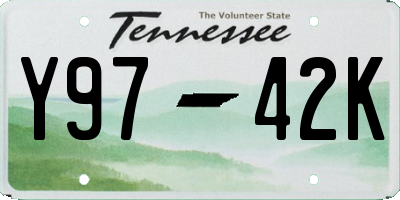 TN license plate Y9742K