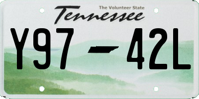 TN license plate Y9742L