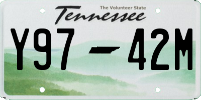 TN license plate Y9742M