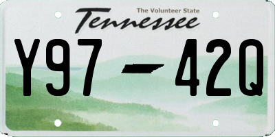 TN license plate Y9742Q