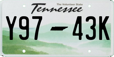 TN license plate Y9743K