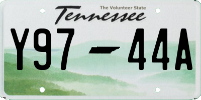 TN license plate Y9744A