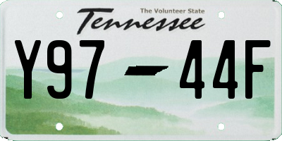 TN license plate Y9744F