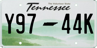 TN license plate Y9744K