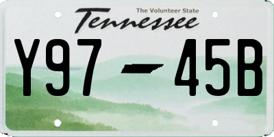 TN license plate Y9745B