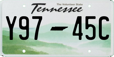 TN license plate Y9745C