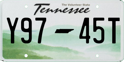 TN license plate Y9745T
