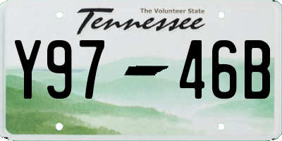 TN license plate Y9746B