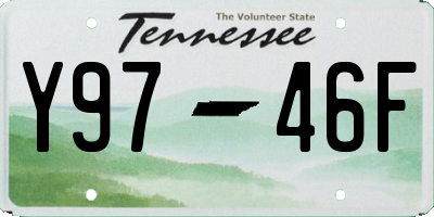 TN license plate Y9746F