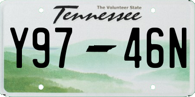 TN license plate Y9746N