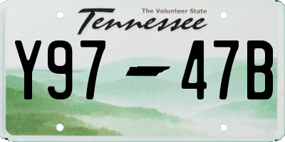 TN license plate Y9747B