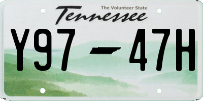 TN license plate Y9747H