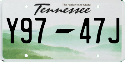 TN license plate Y9747J