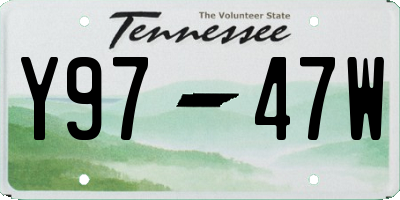 TN license plate Y9747W