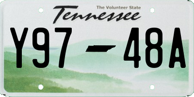 TN license plate Y9748A