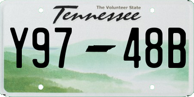 TN license plate Y9748B