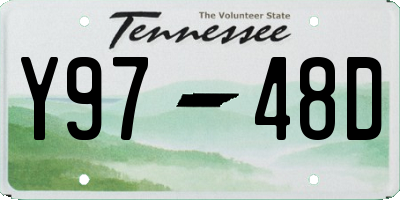 TN license plate Y9748D