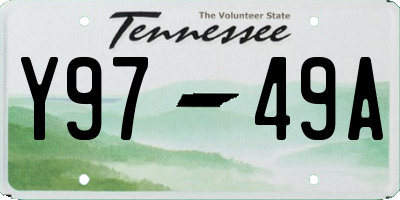 TN license plate Y9749A