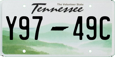 TN license plate Y9749C