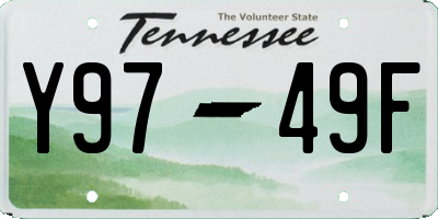 TN license plate Y9749F