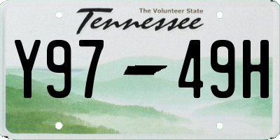 TN license plate Y9749H