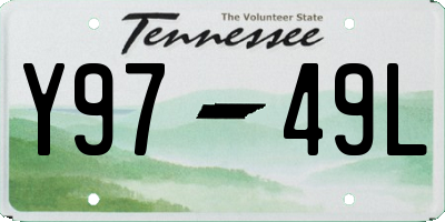 TN license plate Y9749L