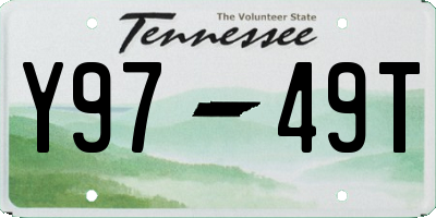 TN license plate Y9749T
