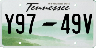 TN license plate Y9749V