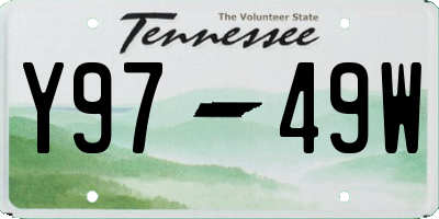 TN license plate Y9749W