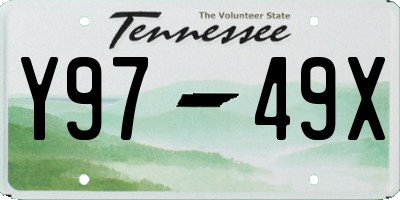 TN license plate Y9749X