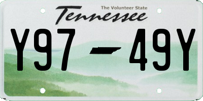 TN license plate Y9749Y