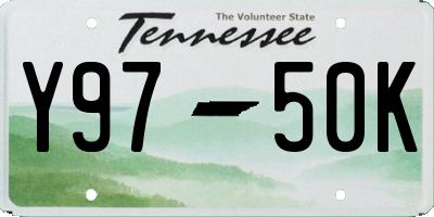 TN license plate Y9750K