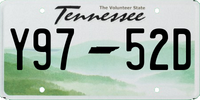 TN license plate Y9752D