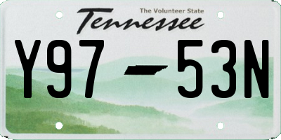 TN license plate Y9753N