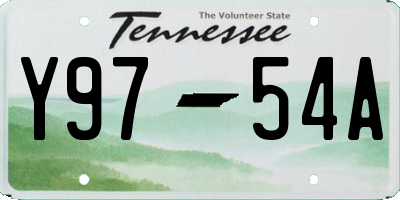 TN license plate Y9754A
