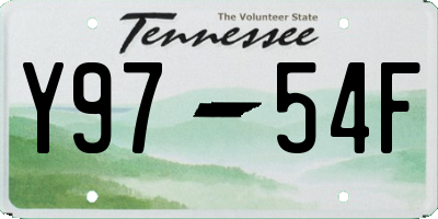 TN license plate Y9754F
