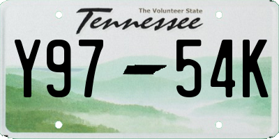 TN license plate Y9754K