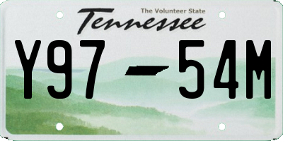 TN license plate Y9754M