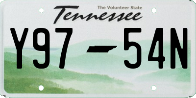 TN license plate Y9754N